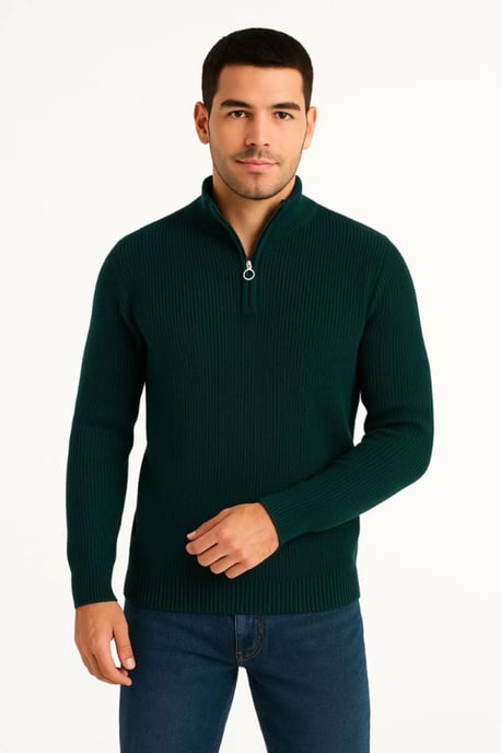 Herren Halbhochkragen Reißverschluss Pullover - Image 2