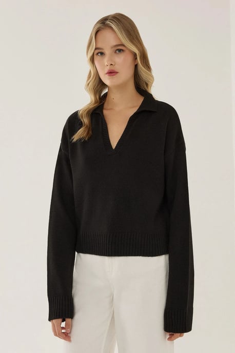 Polo-Kragen Strickpullover - Image 1