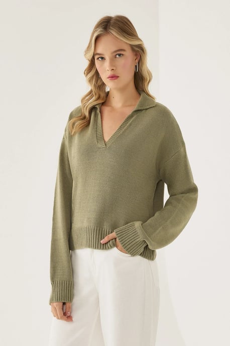 Polo-Kragen Strickpullover - Image 1