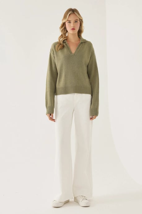 Polo-Kragen Strickpullover - Image 2
