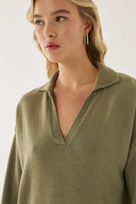 Polo-Kragen Strickpullover - Image 3