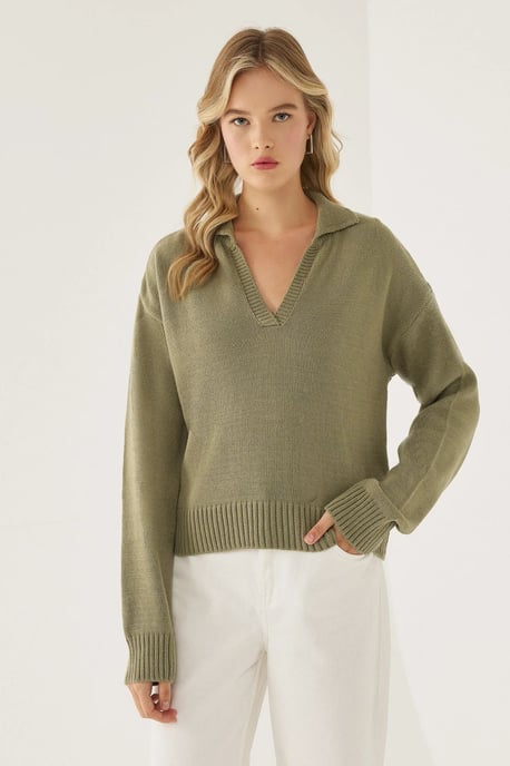 Polo-Kragen Strickpullover - Image 4