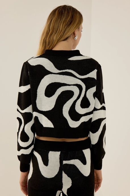 Polo-Kragen Jacquard-Strickpullover - Image 6