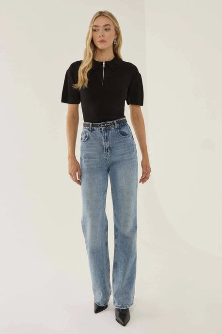 Polo-Kragen mit Reißverschluss Sweatshirt - Image 2