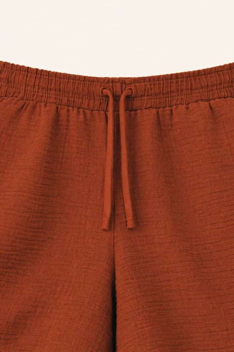 Hochtaillierte Strukturierte Baumwollshorts - Image 3