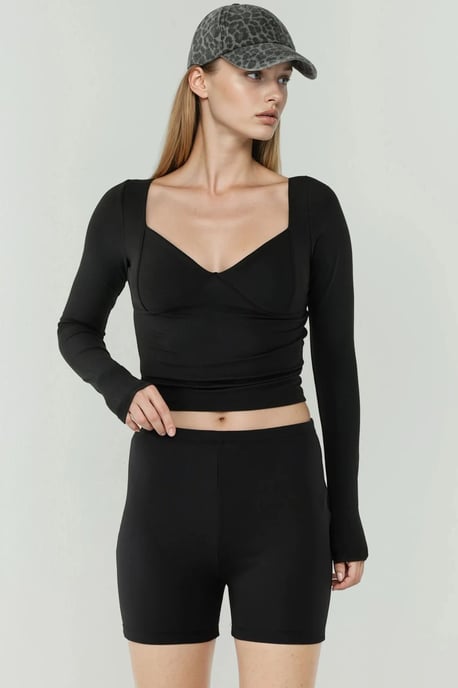 Hochtaillierte elastische Biker-Leggings - Image 5