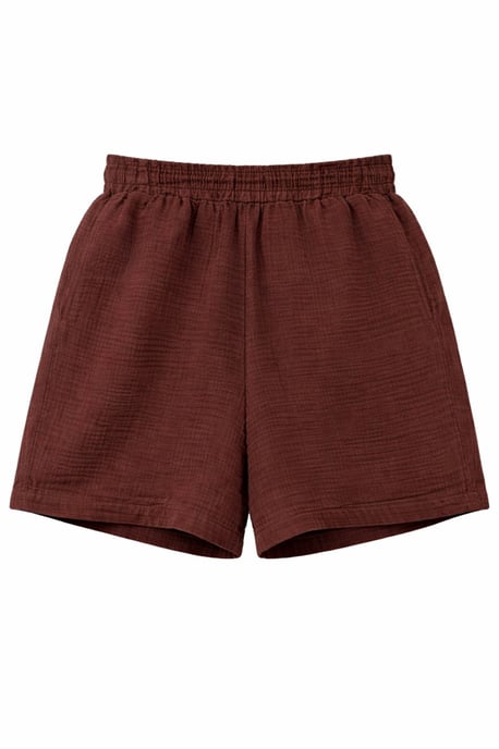 Hochtaillierte strukturierte Baumwollshorts - Image 3