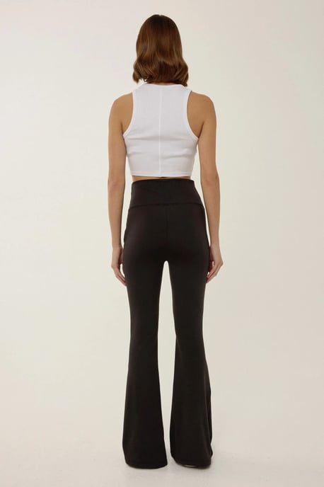 Hochtaillierte Weite Leggings mit Taschen - Image 4