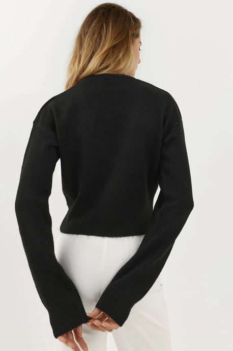V-Ausschnitt Knöpfe Wickel-Pullover - Image 3
