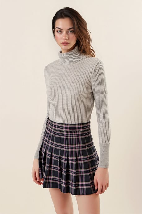 Strickpullover mit Struktur und hochgeschlossenem Kragen - Image 3