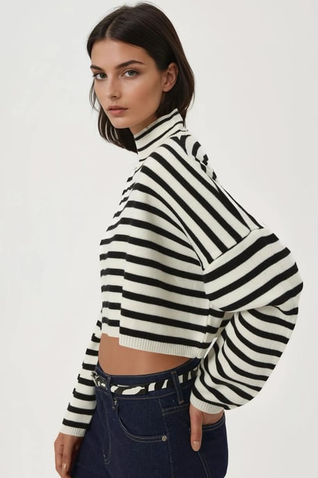 Hochgeschlossener Crop-Pullover - Image 4