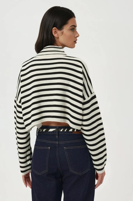 Hochgeschlossener Crop-Pullover - Image 5