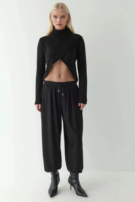 Asymmetrischer Rollkragen Strickpullover - Image 5