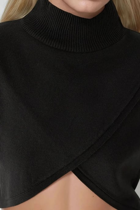 Asymmetrischer Rollkragen Strickpullover - Image 6