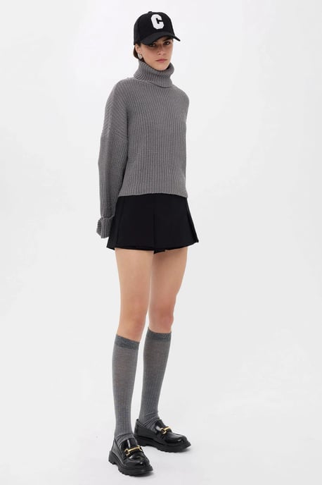 Oversized Hoher Kragen Pullover - Image 3