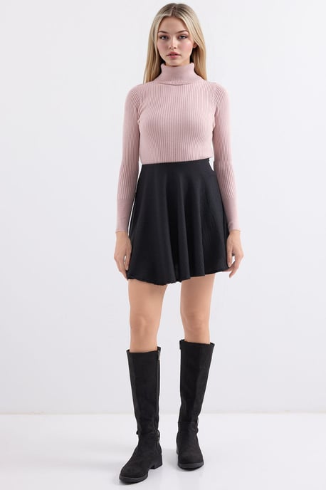 Strukturierter enganliegender Rollkragenpullover - Image 2