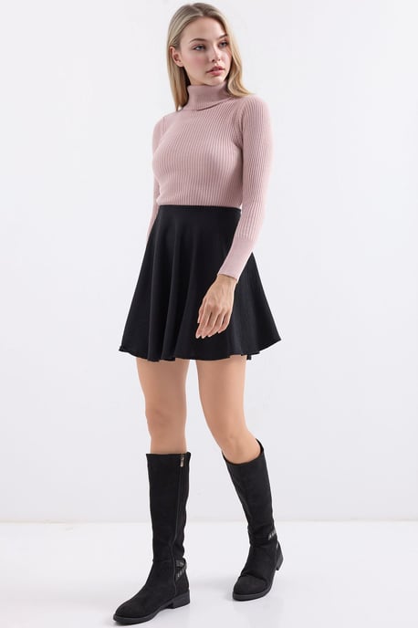 Strukturierter enganliegender Rollkragenpullover - Image 4