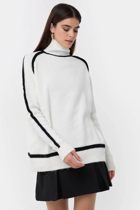 Oversized Strickpullover mit Kontrastdetails - Image 2