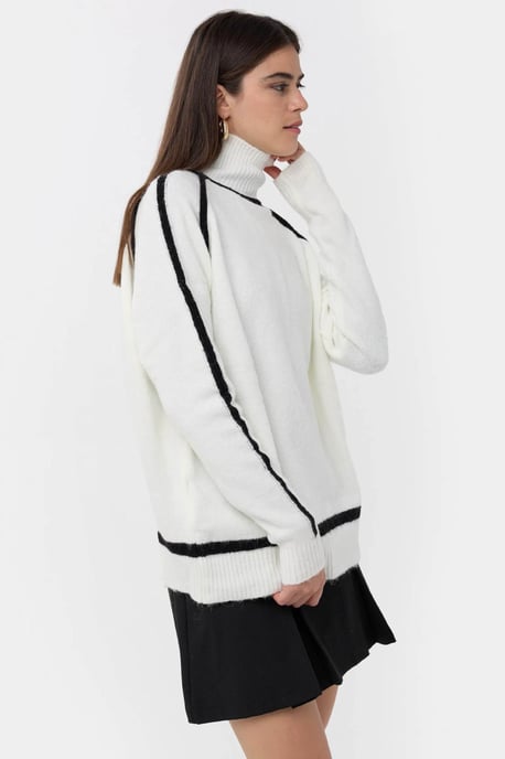 Oversized Strickpullover mit Kontrastdetails - Image 3