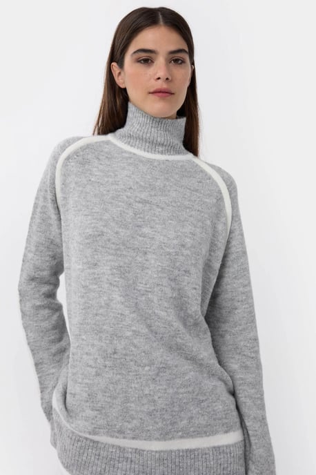 Oversized Strickpullover mit Kontrastdetails - Image 2