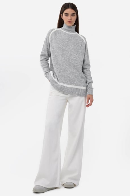 Oversized Strickpullover mit Kontrastdetails - Image 4