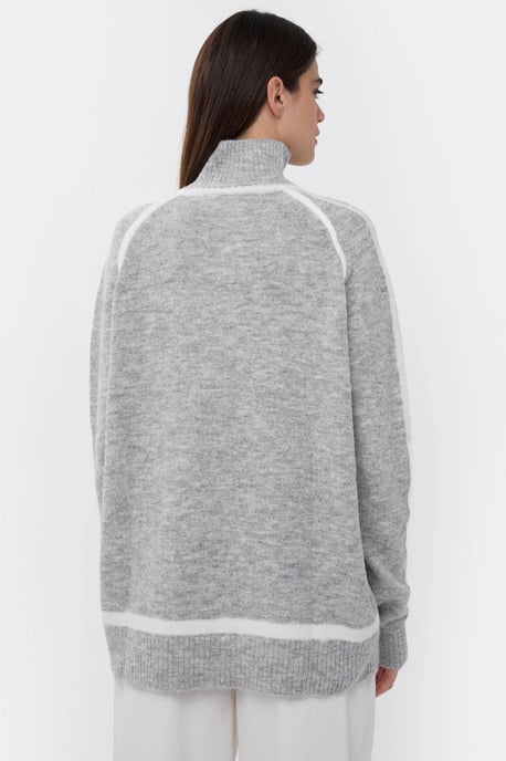 Oversized Strickpullover mit Kontrastdetails - Image 5