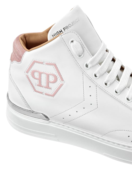 Leather Mid-Top Sneakers Hexagon - Image 3
