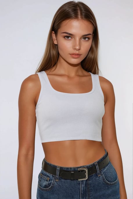 Tailliertes Crewneck-Cropped-Top - Image 1