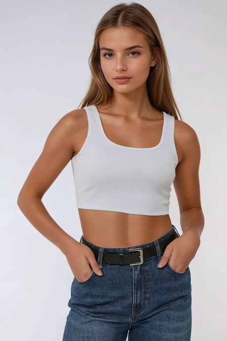 Tailliertes Crewneck-Cropped-Top - Image 2