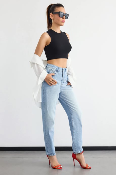 Rundhals ärmelloses Baumwoll-Camisole Top - Image 3