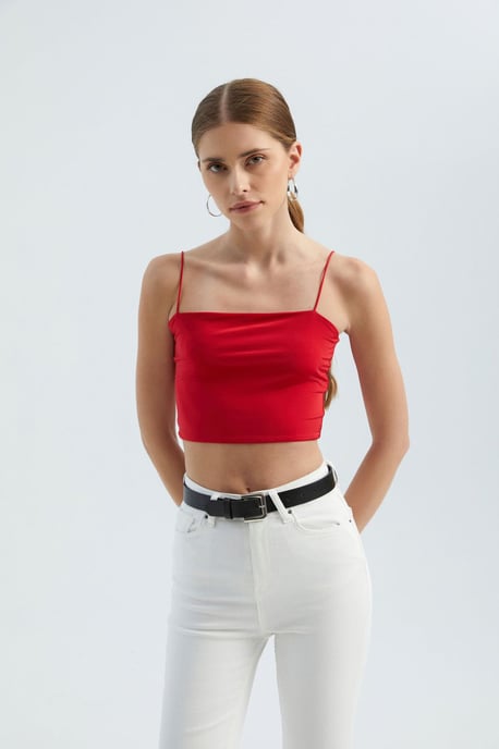 Hiccup Basic Cropped Tanktop - Rot - Image 2