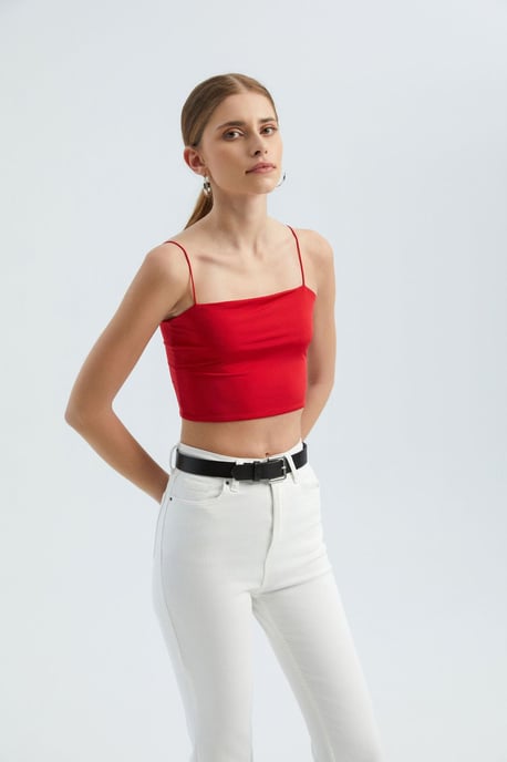 Hiccup Basic Cropped Tanktop - Rot - Image 3