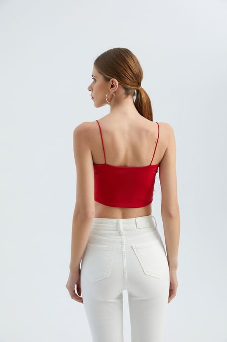 Hiccup Basic Cropped Tanktop - Rot - Image 4