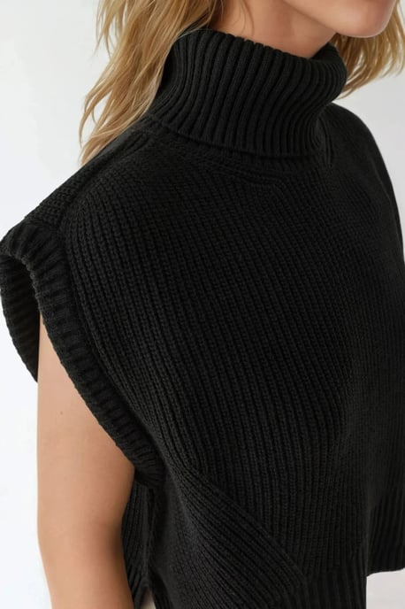 Lässiger Rollkragen-Strickpullunder - Image 6