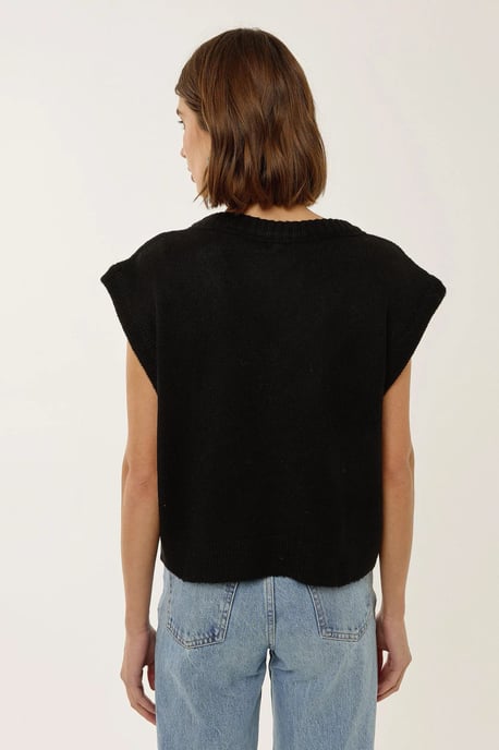 V-Ausschnitt Crop-Pullover Weste - Image 5