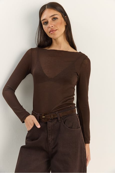 Baumwollene transparente Bluse - Image 2