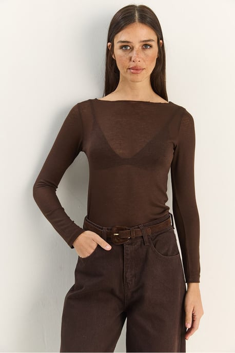 Baumwollene transparente Bluse - Image 4