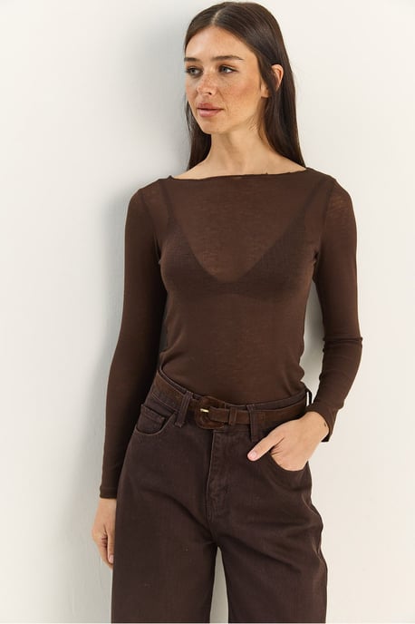 Baumwollene transparente Bluse - Image 5