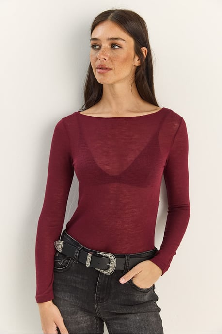 Baumwolltransparente Bluse - Image 2