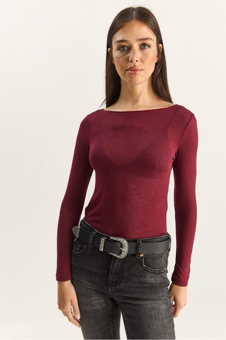 Baumwolltransparente Bluse - Image 3