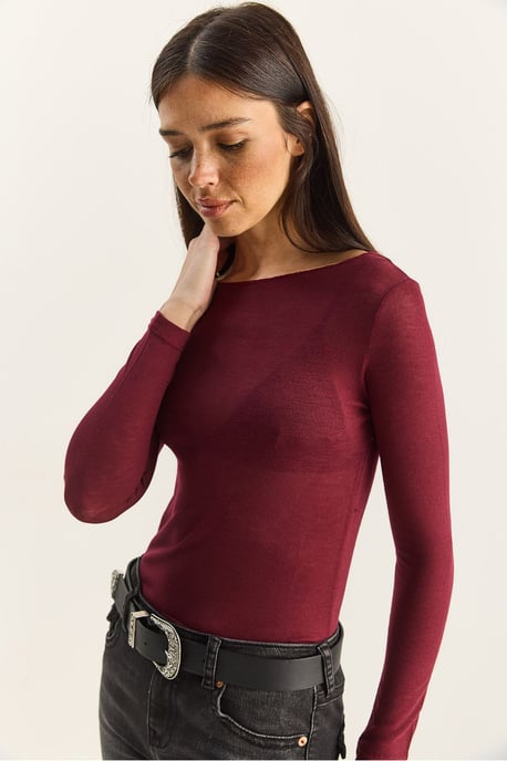 Baumwolltransparente Bluse - Image 5