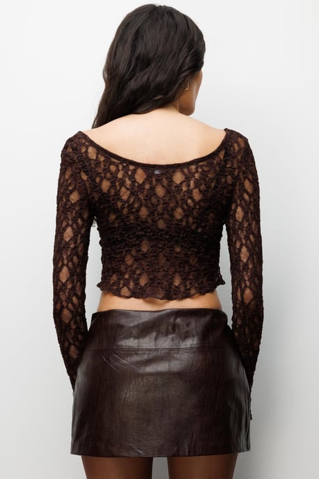Spitzen-U-Ausschnitt-Baumwollbluse - Image 4