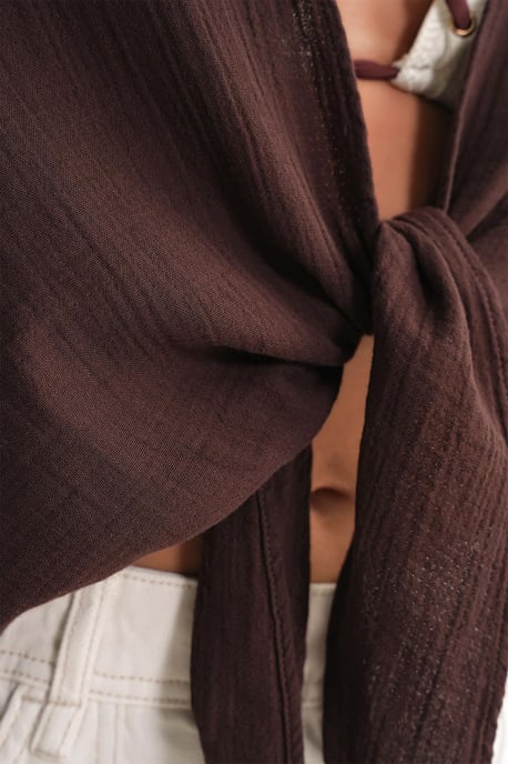 Strukturierte V-Ausschnitt Bolero Bluse - Image 6