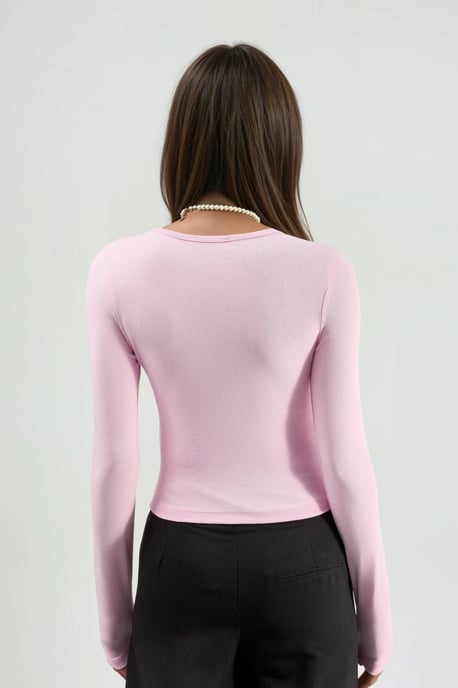 Langarm-Bluse mit Rundhalsausschnitt - Image 4