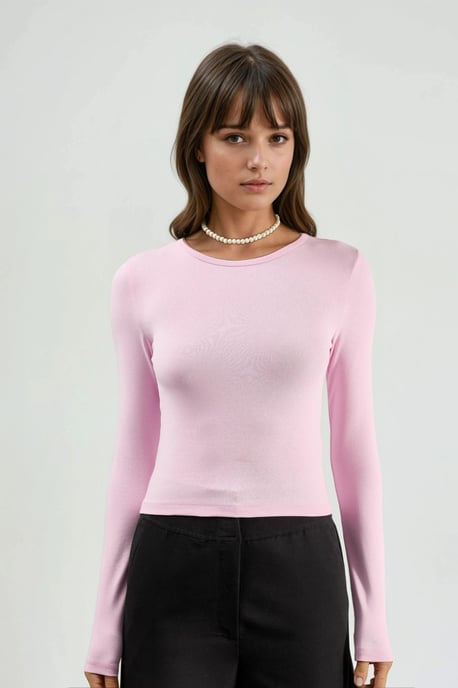 Langarm-Bluse mit Rundhalsausschnitt - Image 6