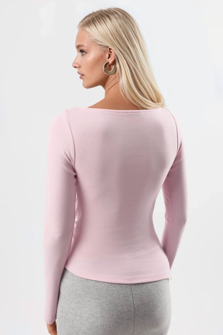 Bootsausschnitt Baumwollbluse - Image 3