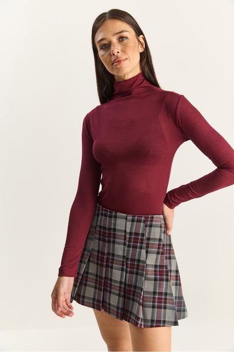 Figurbetonte Langarm-Turtleneck-Bluse - Image 1