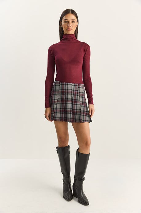 Figurbetonte Langarm-Turtleneck-Bluse - Image 3