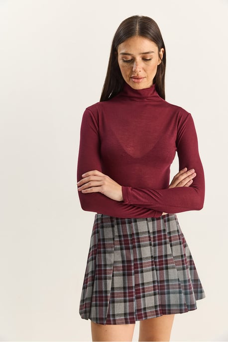 Figurbetonte Langarm-Turtleneck-Bluse - Image 5
