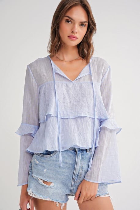 Rüschenshirt mit Schleifendetail - Image 1